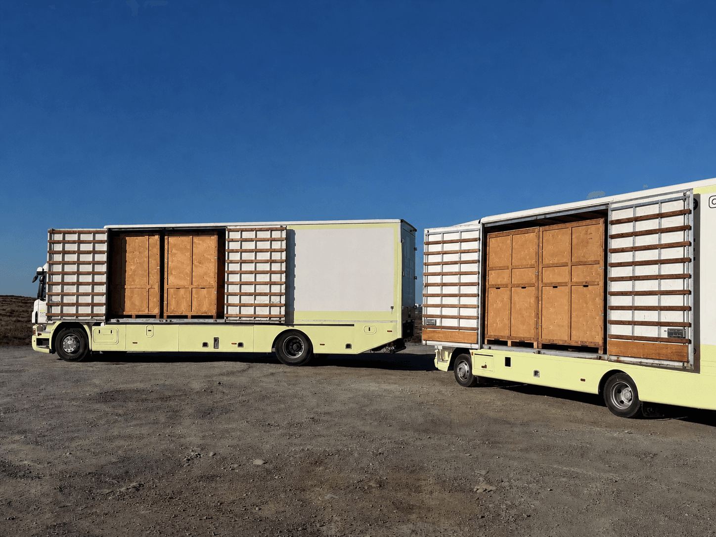 Secure storage crates in facility